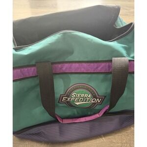 Vintage Sierra Expedition Duffel Bag Large Heavy Duty Purple, Green 22x13x13
